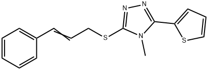 3-(cinnamylthio)-4-methyl-5-(thiophen-2-yl)-4H-1,2,4-triazole Structure