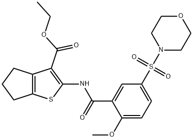 ethyl 2-(2-methoxy-5-(morpholinosulfonyl)benzamido)-5,6-dihydro-4H-cyclopenta[b]thiophene-3-carboxylate Structure