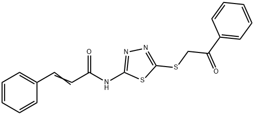 N-(5-((2-oxo-2-phenylethyl)thio)-1,3,4-thiadiazol-2-yl)cinnamamide Structure