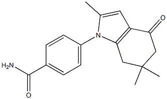 4-(2,6,6-trimethyl-4-oxo-5,7-dihydroindol-1-yl)benzamide Structure