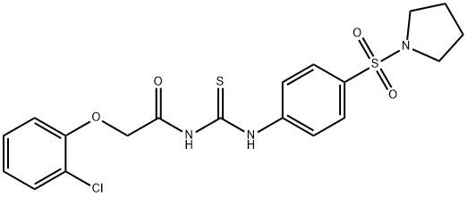 2-(2-chlorophenoxy)-N-({[4-(1-pyrrolidinylsulfonyl)phenyl]amino}carbonothioyl)acetamide Structure