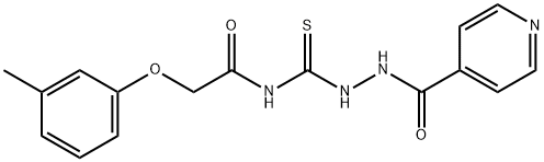 N-[(2-isonicotinoylhydrazino)carbonothioyl]-2-(3-methylphenoxy)acetamide Structure
