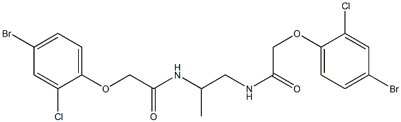 N,N'-1,2-propanediylbis[2-(4-bromo-2-chlorophenoxy)acetamide] 구조식 이미지