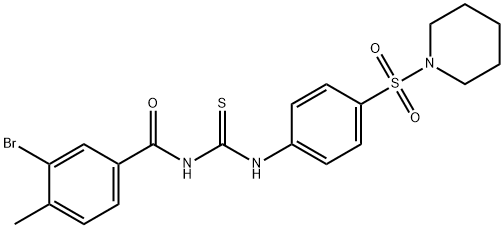 3-bromo-4-methyl-N-({[4-(1-piperidinylsulfonyl)phenyl]amino}carbonothioyl)benzamide 구조식 이미지