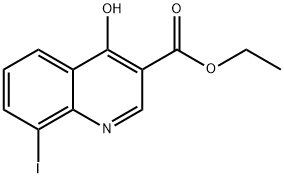 3-Quinolinecarboxylic acid, 4-hydroxy-8-iodo-,ethyl ester 구조식 이미지