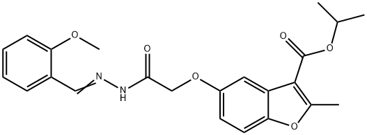 isopropyl (E)-5-(2-(2-(2-methoxybenzylidene)hydrazinyl)-2-oxoethoxy)-2-methylbenzofuran-3-carboxylate Structure