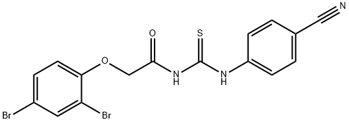 N-{[(4-cyanophenyl)amino]carbonothioyl}-2-(2,4-dibromophenoxy)acetamide Structure