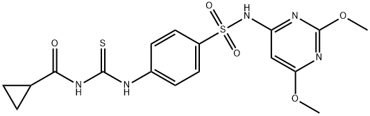 N-{[(4-{[(2,6-dimethoxy-4-pyrimidinyl)amino]sulfonyl}phenyl)amino]carbonothioyl}cyclopropanecarboxamide Structure