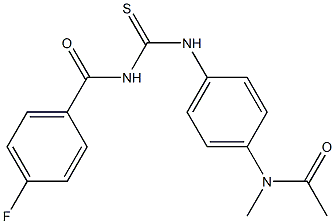 N-[({4-[acetyl(methyl)amino]phenyl}amino)carbonothioyl]-4-fluorobenzamide Structure