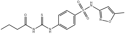 N-{[(4-{[(5-methyl-3-isoxazolyl)amino]sulfonyl}phenyl)amino]carbonothioyl}butanamide Structure