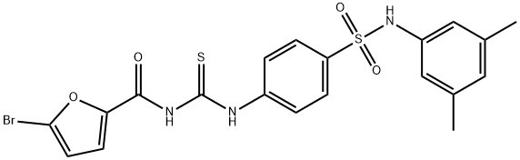 5-bromo-N-{[(4-{[(3,5-dimethylphenyl)amino]sulfonyl}phenyl)amino]carbonothioyl}-2-furamide Structure