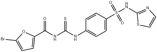 5-bromo-N-[({4-[(1,3-thiazol-2-ylamino)sulfonyl]phenyl}amino)carbonothioyl]-2-furamide Structure