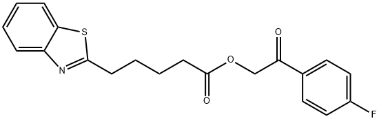 2-(4-fluorophenyl)-2-oxoethyl 5-(benzo[d]thiazol-2-yl)pentanoate 구조식 이미지