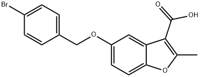 5-((4-bromobenzyl)oxy)-2-methylbenzofuran-3-carboxylic acid 구조식 이미지