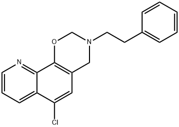 6-chloro-3-phenethyl-3,4-dihydro-2H-[1,3]oxazino[5,6-h]quinoline 구조식 이미지