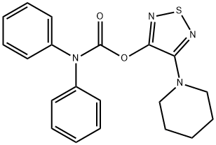 4-(piperidin-1-yl)-1,2,5-thiadiazol-3-yl diphenylcarbamate Structure