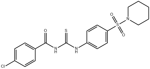 4-chloro-N-({[4-(1-piperidinylsulfonyl)phenyl]amino}carbonothioyl)benzamide Structure