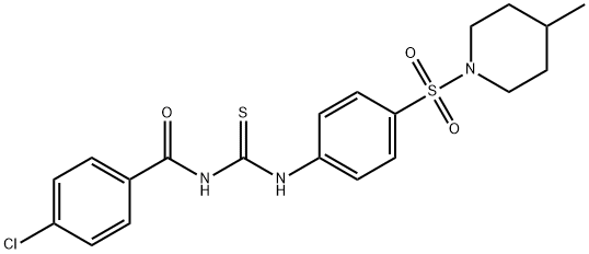 4-chloro-N-[({4-[(4-methyl-1-piperidinyl)sulfonyl]phenyl}amino)carbonothioyl]benzamide 구조식 이미지