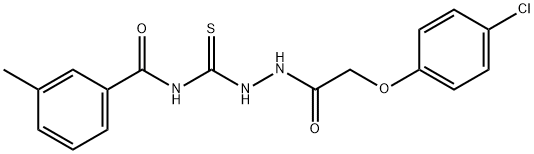 N-({2-[(4-chlorophenoxy)acetyl]hydrazino}carbonothioyl)-3-methylbenzamide 구조식 이미지