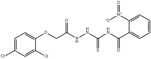 N-({2-[(2,4-dichlorophenoxy)acetyl]hydrazino}carbonothioyl)-2-nitrobenzamide Structure