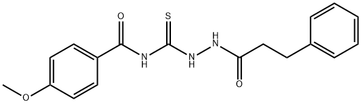 4-methoxy-N-{[2-(3-phenylpropanoyl)hydrazino]carbonothioyl}benzamide 구조식 이미지