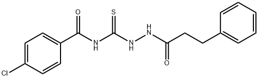 4-chloro-N-{[2-(3-phenylpropanoyl)hydrazino]carbonothioyl}benzamide Structure