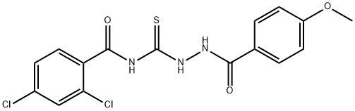 2,4-dichloro-N-{[2-(4-methoxybenzoyl)hydrazino]carbonothioyl}benzamide Structure