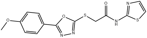 2-((5-(4-methoxyphenyl)-1,3,4-oxadiazol-2-yl)thio)-N-(thiazol-2-yl)acetamide Structure