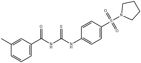 3-methyl-N-({[4-(1-pyrrolidinylsulfonyl)phenyl]amino}carbonothioyl)benzamide Structure