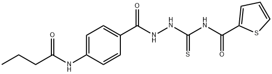 N-({2-[4-(butyrylamino)benzoyl]hydrazino}carbonothioyl)-2-thiophenecarboxamide Structure