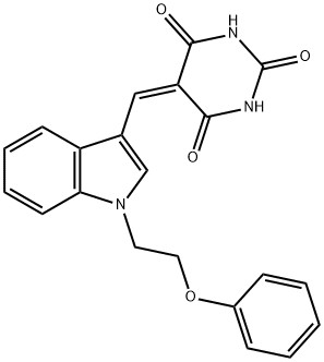 5-{[1-(2-phenoxyethyl)-1H-indol-3-yl]methylidene}pyrimidine-2,4,6(1H,3H,5H)-trione Structure