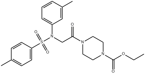 ethyl 4-{N-(3-methylphenyl)-N-[(4-methylphenyl)sulfonyl]glycyl}piperazine-1-carboxylate 구조식 이미지