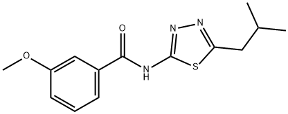 3-methoxy-N-[5-(2-methylpropyl)-1,3,4-thiadiazol-2-yl]benzamide 구조식 이미지