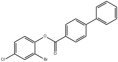 2-bromo-4-chlorophenyl 4-biphenylcarboxylate 구조식 이미지