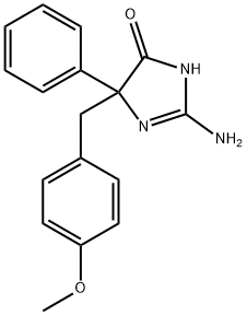 2-amino-5-[(4-methoxyphenyl)methyl]-5-phenyl-4,5-dihydro-1H-imidazol-4-one 구조식 이미지