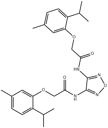 N,N'-1,2,5-oxadiazole-3,4-diylbis[2-(2-isopropyl-5-methylphenoxy)acetamide] 구조식 이미지