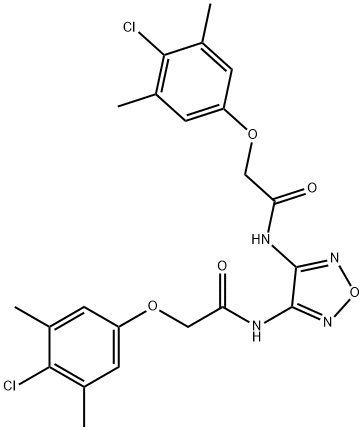 N,N'-1,2,5-oxadiazole-3,4-diylbis[2-(4-chloro-3,5-dimethylphenoxy)acetamide] 구조식 이미지