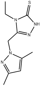 3-[(3,5-dimethylpyrazol-1-yl)methyl]-4-ethyl-1H-1,2,4-triazole-5-thione 구조식 이미지