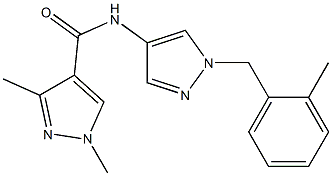 1,3-dimethyl-N-[1-[(2-methylphenyl)methyl]pyrazol-4-yl]pyrazole-4-carboxamide Structure