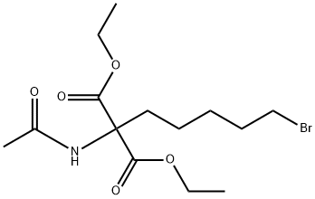 Propanedioic acid, (acetylamino)(5-bromopentyl)-, diethyl ester Structure