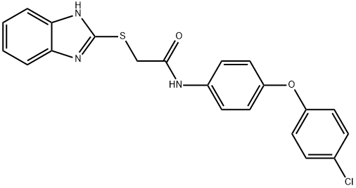 2-(1H-benzimidazol-2-ylsulfanyl)-N-[4-(4-chlorophenoxy)phenyl]acetamide 구조식 이미지