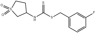 3-fluorobenzyl (1,1-dioxidotetrahydrothiophen-3-yl)carbamodithioate Structure