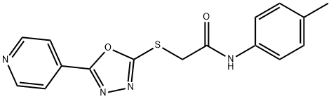 2-((5-(pyridin-4-yl)-1,3,4-oxadiazol-2-yl)thio)-N-(p-tolyl)acetamide 구조식 이미지