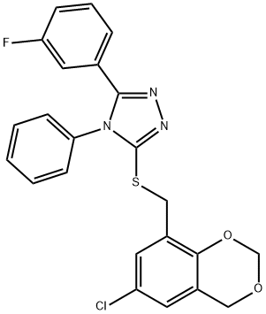 3-{[(6-chloro-4H-1,3-benzodioxin-8-yl)methyl]sulfanyl}-5-(3-fluorophenyl)-4-phenyl-4H-1,2,4-triazole Structure