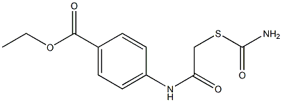 Benzoic acid,4-[[2-[(aminocarbonyl)thio]acetyl]amino]-, ethyl ester 구조식 이미지