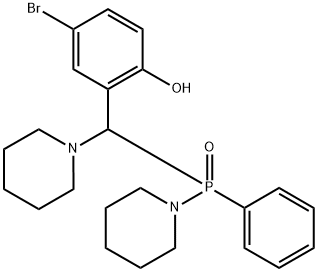 4-bromo-2-[[phenyl(piperidin-1-yl)phosphoryl]-piperidin-1-ylmethyl]phenol 구조식 이미지