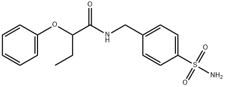2-phenoxy-N-[(4-sulfamoylphenyl)methyl]butanamide 구조식 이미지