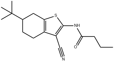 N-(6-tert-butyl-3-cyano-4,5,6,7-tetrahydro-1-benzothiophen-2-yl)butanamide Structure