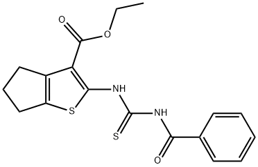 ethyl 2-(3-benzoylthioureido)-5,6-dihydro-4H-cyclopenta[b]thiophene-3-carboxylate 구조식 이미지