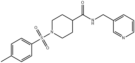 1-[(4-methylphenyl)sulfonyl]-N-(pyridin-3-ylmethyl)piperidine-4-carboxamide 구조식 이미지